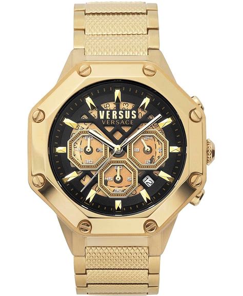 Versace Men's Chrono X Gold Tone Stainless Steel Bracelet 